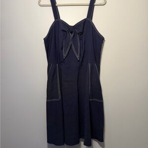 a new day Navy Blue Dress with Bow Detail